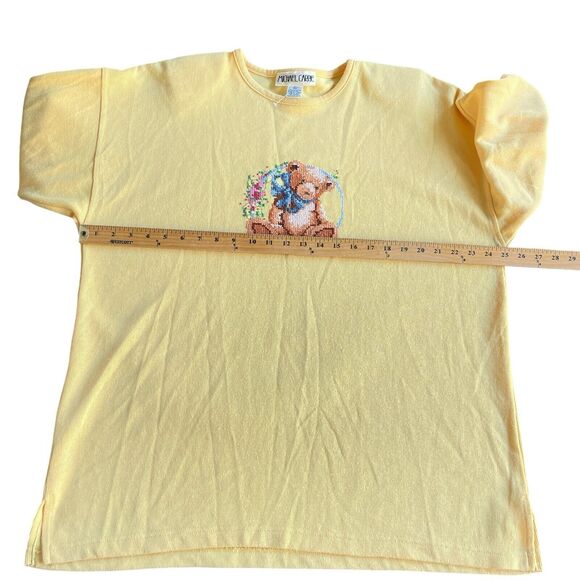 Vintage Michael Carrie Top Womens Extra Large Needlepoint Teddy Bear Grandmacore - Picture 7 of 9